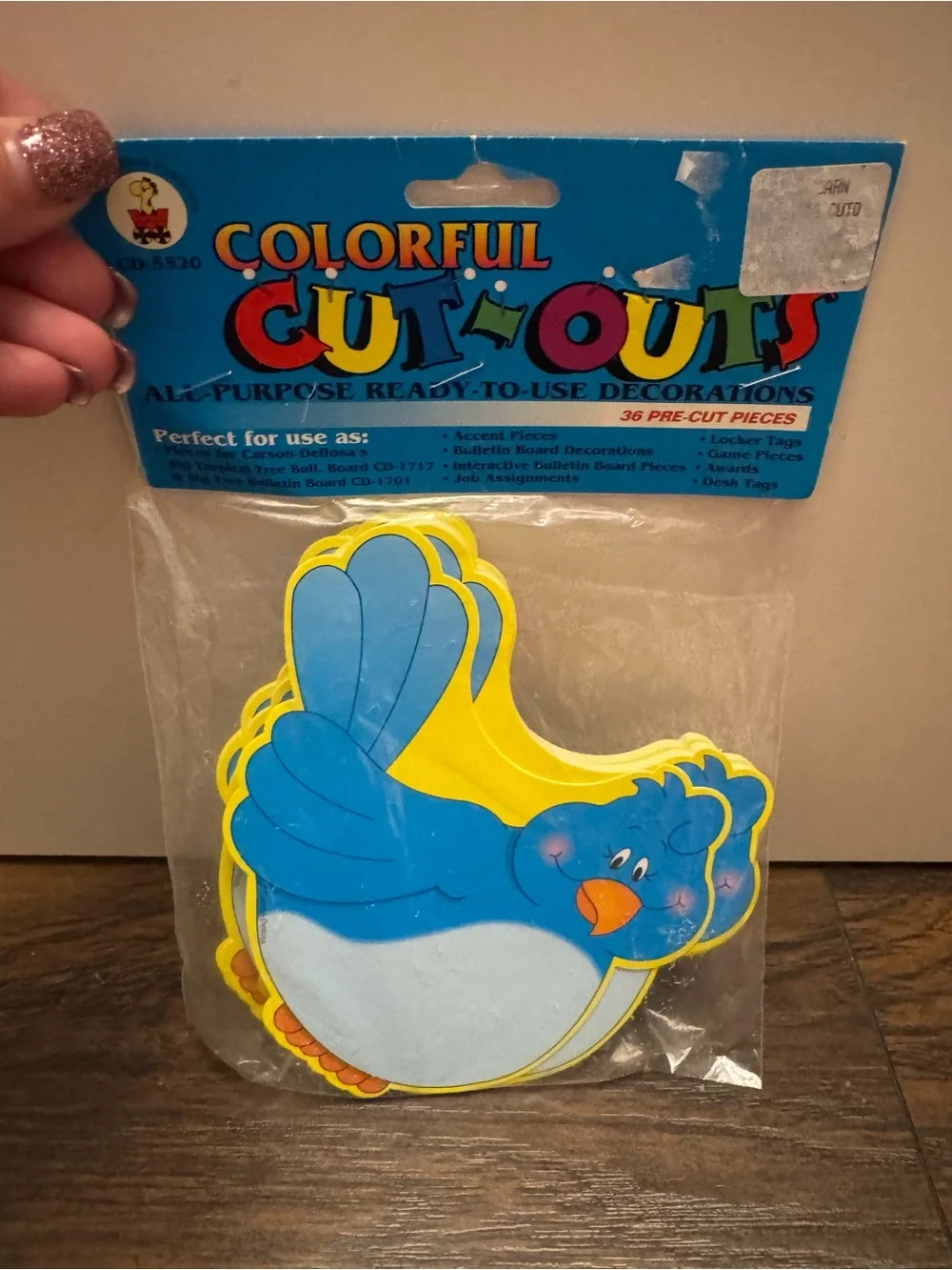 Vintage Colorful Cut-Outs Blue Bird Decorative Cutouts by Carson Dellosa